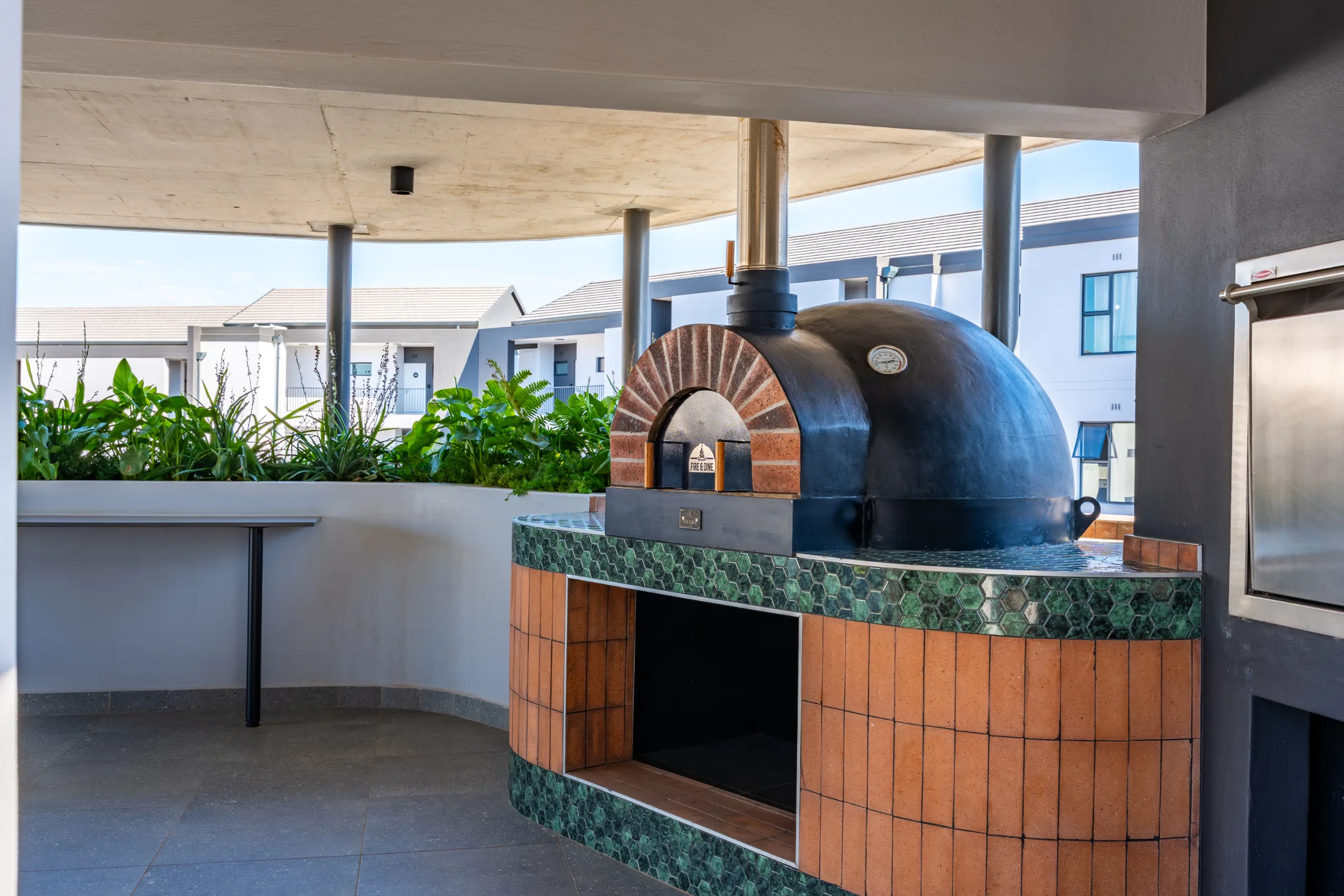 The rooftop pizza oven at Ballito Life